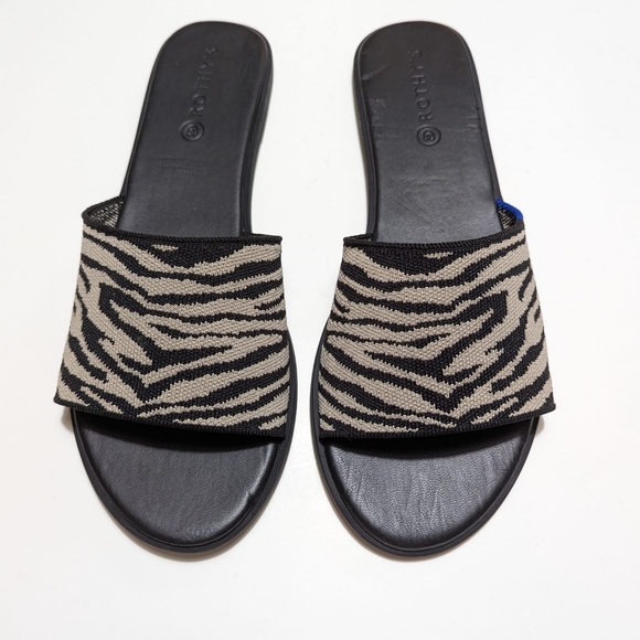 Rothy's The Slide Zebra Animal Stripes Slip On Sandals - Picture 14 of 16
